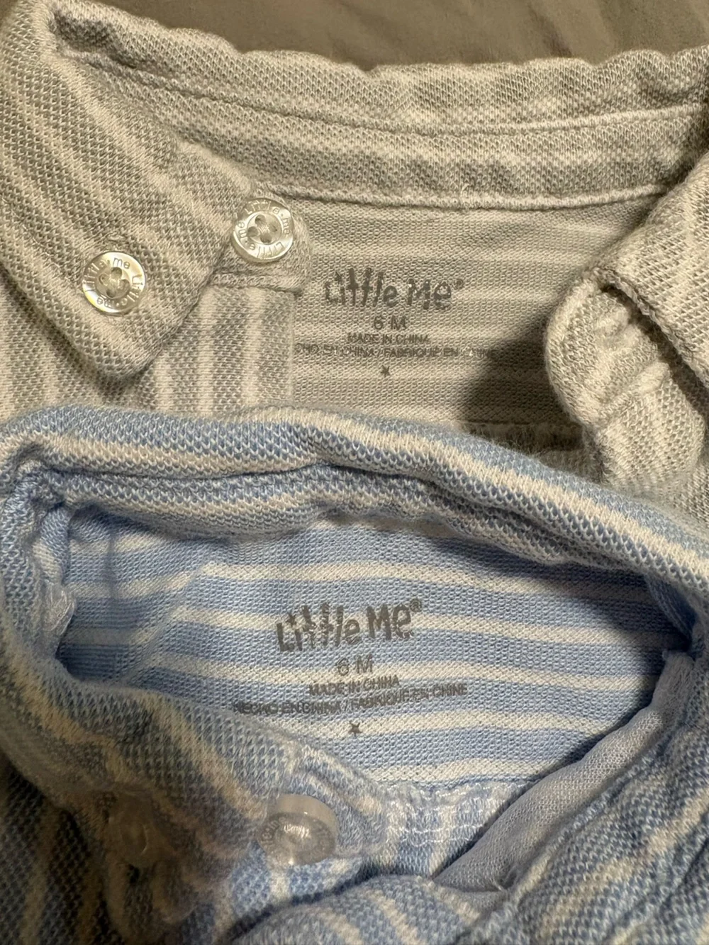 Little Me 6M Striped Sailboat & Zoo Animal Romper Set - Blue & Gray
